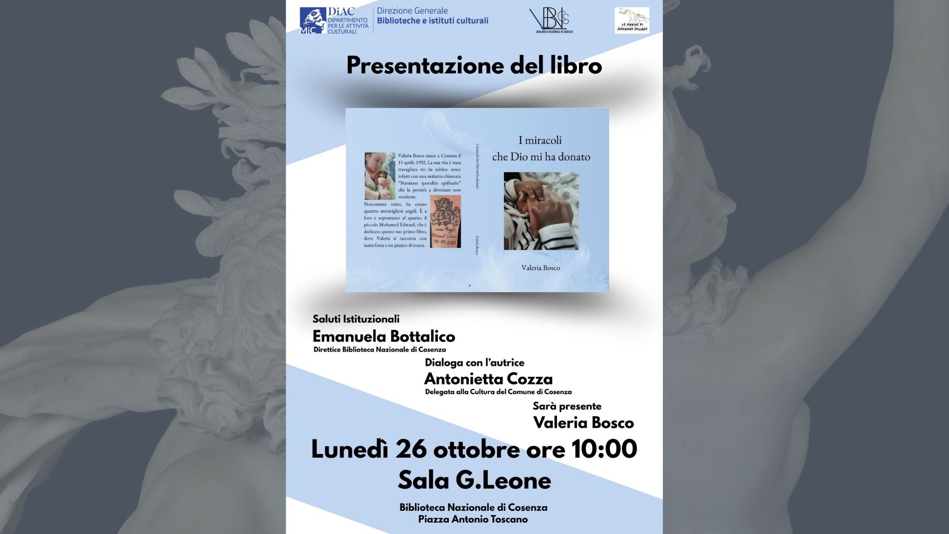 Presentazione del libro “I miracoli che Dio mi ha donato” di Valeria Bosco